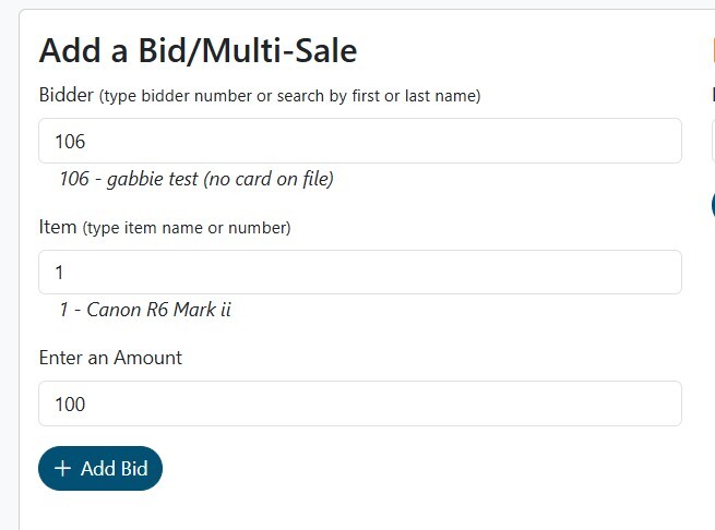 Add a bid