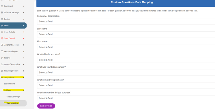 Custom data mapping