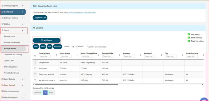Email donors 1
