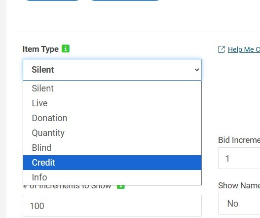 credit item
