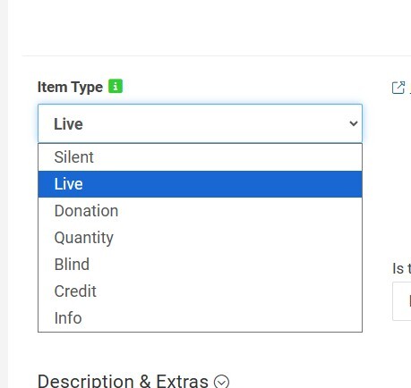live item type 